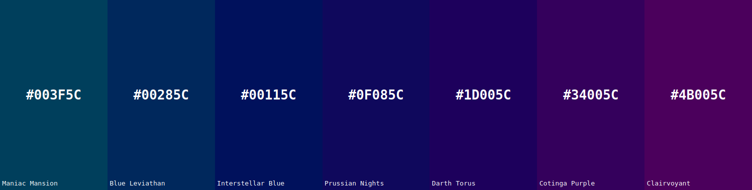 Screenshot of the colors generated from the feature: Analogous