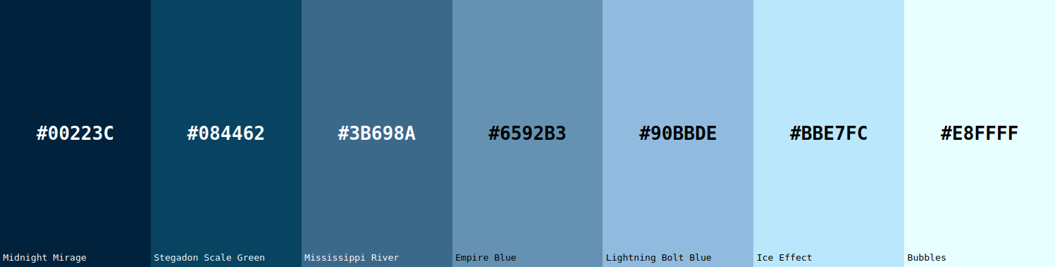 Screenshot of the colors generated from the feature: Luminance-Shift
