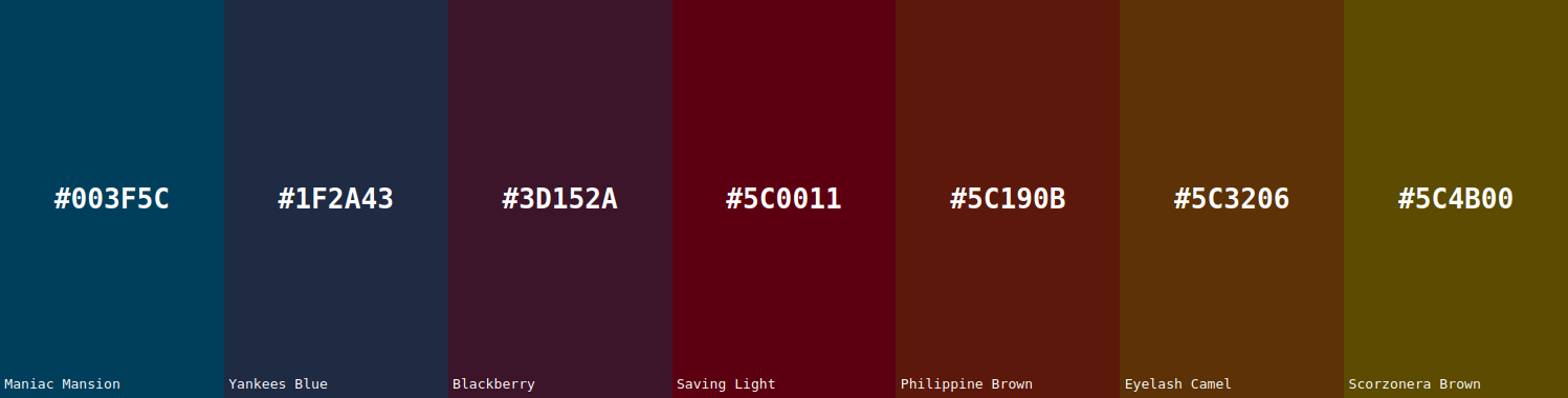 Screenshot of the colors generated from the feature: Split